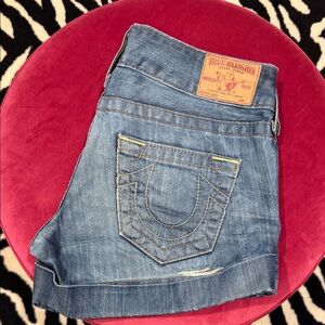 True Religion Women's Light Blue jean short